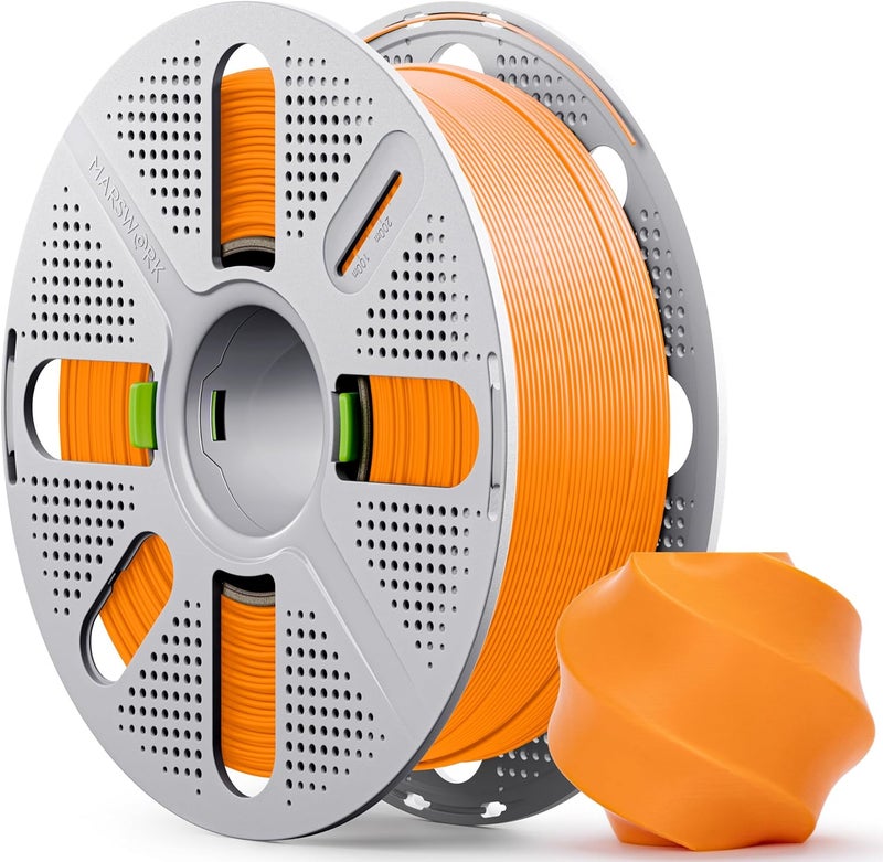 MarsWork PLA Basic, Pre-Dried Filament with Quick-Swap Reusable Spool 1kg (2.2lbs), 1.75mm 3D Printing Filament, Compatible with Bambu Lab 3D Printers – Pumpkin Orange - Image 1